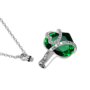 <span class=keywords><strong>Collana</strong></span> con ciondolo in urna per ceneri romantico cristallo cremazione gioielli memoria ricordo gioielli regalo per donna ragazza-sempre nel mio cuore - Product Image 3