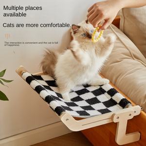 Hamaca de madera maciza para gatos, cama colgante para mascotas con estante para ventana, balcón <span class=keywords><strong>o</strong></span> alféizar de ventana, tumbona para gatos - Product Image 1