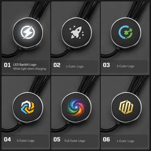 สายชาร์จโทรศัพท์แบบหลายพอร์ต 3 in 1 พร้อมไฟ LED ส่องสว่าง โลโก้เรืองแสงตามสั่ง ของขวัญส่งเสริมการขาย - Product Image 4