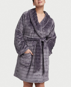 Accappatoio Kimono invernale in morbido pile caldo da donna rosa casa - Product Image 4