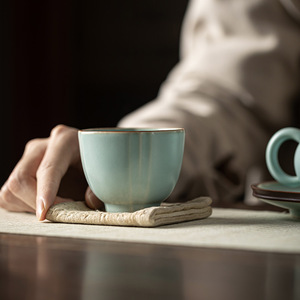 Ru Ware Ceramic <b>Teacup</b> Porcelain Single Cup Handmade Chinese Tasting Cup Kung Fu Tea Set - Product Image 5