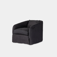 Fauteuil rectangulaire une place de style nordique en tissu beige avec structure en bois massif et rembourrage en mousse pour salon, hôtel, chambre à coucher