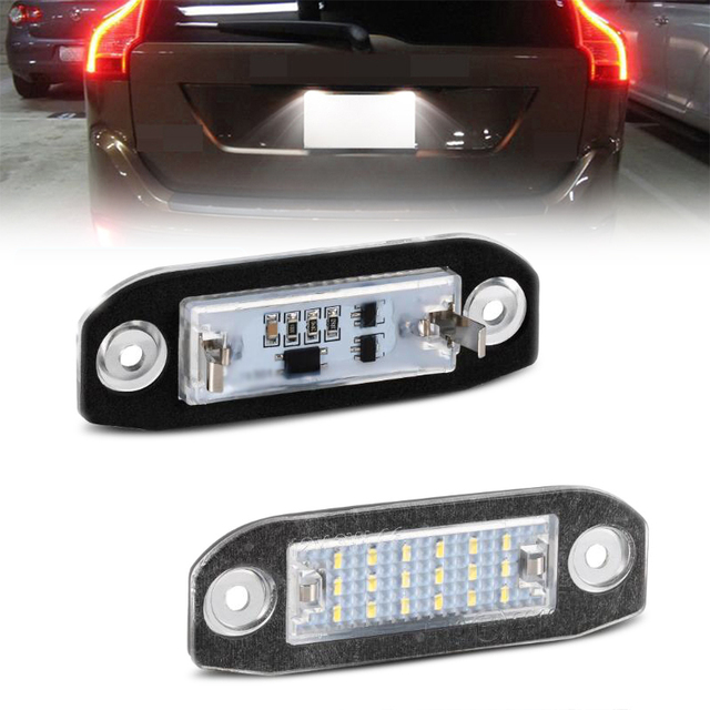 HOPSTYLING White LED License Plate Lights for S80/XC90/S40/V60/XC60/S60/C70/V50/XC70-12V 2-Year Warranty