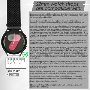 Correas de reloj de 22 mm para <span class=keywords><strong>Amazfit</strong></span> <span class=keywords><strong>T</strong></span>-<span class=keywords><strong>Rex</strong></span> 3 <span class=keywords><strong>Pro</strong></span> 48mm/Balance 2/Balance/Bip 6/Bip 5/Cheetah/Cheetah <span class=keywords><strong>Pro</strong></span>/GTR 4/GTR 3 <span class=keywords><strong>Pro</strong></span>/GTR 3/GTR 2 - Product Image 2
