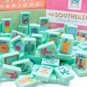 Tuiles de Mahjong Américaines Vert Menthe Style Moderne en Plastique avec Pieds Pliants pour 4 Joueurs, Impression Personnalisée, Portable, LIVRAISON PROCHAINE - Product Image 4