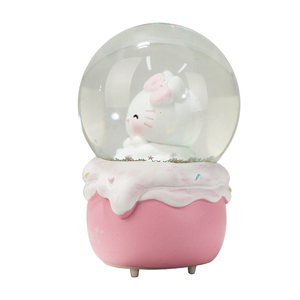 Customized Resin Crafts Cartoon Kitty <strong>cat</strong> Glowing <strong>Snow</strong> <strong>Globe</strong> with Shinny Silvery Flakes - Product Image 3