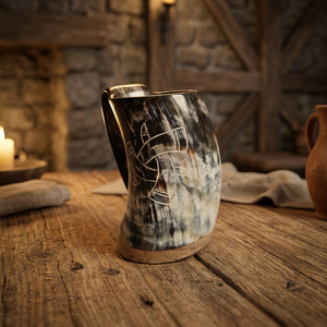 Licenciatura de Alta Calidad Taza de Cuerno de Animal NAGHL0 INTERNACIONAL, para Cerveza y Vino, Ecológica, Reciclable, Estilo Americano, con Tapa de Bambú, para Camping - Product Image 1