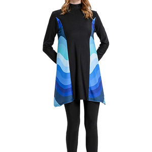 Traje de Baño Burkini Musulmán Islámico Modesto para Mujer, Diseño Personalizado, Top Corto, Corte Alto, Estampado, Conjunto de 2 Piezas, Alta Calidad - Product Image 1