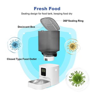 เครื่องให้อาหารสัตว์เลี้ยงอัตโนมัติแบบพกพา ทำจากพลาสติก ควบคุมการจ่ายอาหารได้ พร้อมกล้องควบคุมระยะไกลผ่าน Wi-Fi สำหรับแมวและสุนัข - Product Image 2