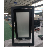 WEIKA fenêtre suspendue supérieure en aluminium à rupture thermique de haute qualité, cadre noir, auvent large, fenêtres en verre dépoli