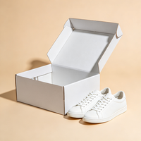Boîte cadeau pour chaussures en carton ondulé blanc mat, personnalisable en gros, imperméable, pour expédition, production en 72h