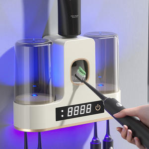 Stérilisateur de brosse à dents intelligent avec lumière UV, gris, en plastique, support à ventouse, rangement de salle de bain 955 - Product Image 3