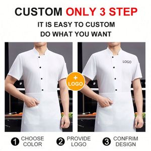 Uniforme de Trabajo para Personal de Restaurante de Comida Rápida, Uniforme de Camarero de Hotel, Chaqueta de Chef con Logotipo Personalizado para Hombre - Product Image 3