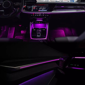 SJC 64 couleurs LED, éclairage d'ambiance de voiture amélioré pour <span class=keywords><strong>Audi</strong></span> <span class=keywords><strong>A3</strong></span> 2021-2024, éclairage dynamique de l'intérieur de la voiture, accessoires d'éclairage - Product Image 3