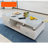 Meuble TV Table Basse Luxe Léger Style Nordique Combinaison Moderne Simple Rectangulaire pour Salon Domestique