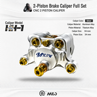 Étrier de frein de moto CNC de course, 2 pistons en alliage de titane, corps en aluminium, kit complet 34 mm