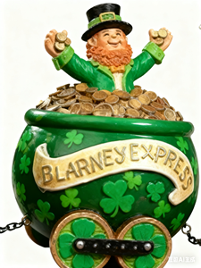 Décoration de bureau en résine faite à la main et peinte à la main, logo porte-bonheur de la Saint-Patrick, <span class=keywords><strong>train</strong></span> <span class=keywords><strong>irlandais</strong></span>, nain mignon, pièces d'or - Product Image 1