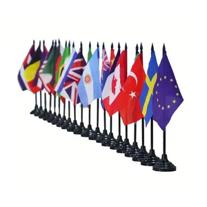 Hot Sales Kleurrijke Afdrukken Polyester Materiaal Plastic Pole Base Duitsland Land Bureau Vlag