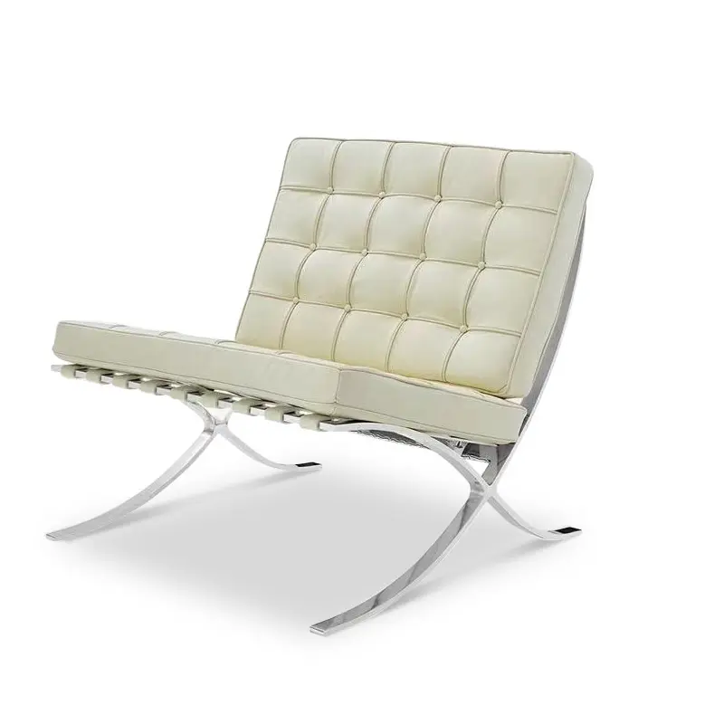 Barcelona cadeira de designer vintage de couro, moderno, simples, sala de estar, solteiro, casual, sofá, cadeira