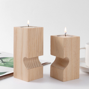 Commercio all'ingrosso di legno di pino massiccio porta candele ornamenti inciso a mano all'ingrosso artigianato in legno a forma di <span class=keywords><strong>cuore</strong></span> - Product Image 3