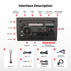 Autoradio Android Youducar 9" con Navigazione e Audio Hi-Res per <span class=keywords><strong>Citroen</strong></span> <span class=keywords><strong>C4</strong></span> 2008-<span class=keywords><strong>2011</strong></span> - GPS Plug & Play con Garanzia di 1 Anno - Product Image 4