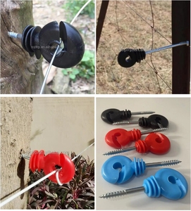 Plastic Ring Insulator Electric Fence Screw In Post Round Black Red Blue Durable Minimalist Design - Product Image 2