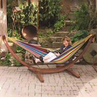 Support de hamac en bois courbé de 10 pieds, matelassé, double, portable, pour l'extérieur et l'intérieur, en pin, pour hamac en arc, lits pliants pour la maison et le jardin