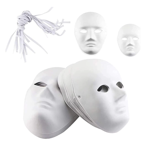 Masques intégraux de bricolage Masques artisanaux blancs Masques d'art vierges <span class=keywords><strong>à</strong></span> <span class=keywords><strong>peindre</strong></span> avec ensemble de peinture pour costume d'halloween - Product Image 4