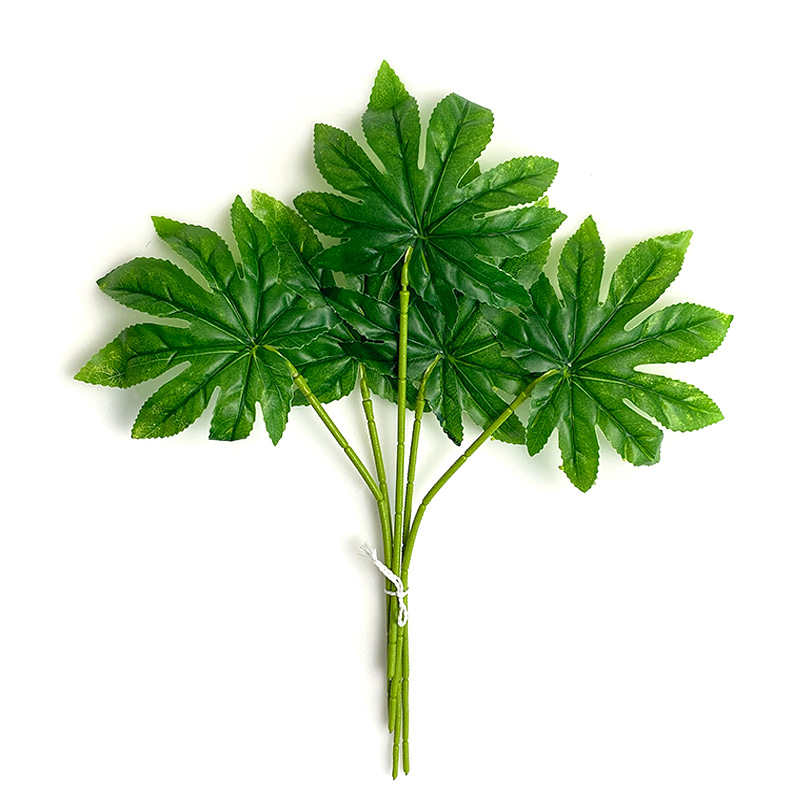 Feuille octogonale verte - 10 par bouquet