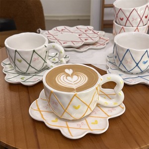 Ручная роспись 300 мл, асимметричная рельефная керамическая кофейная кружка с облаком, подарок на день Святого Валентина - Product Image 4