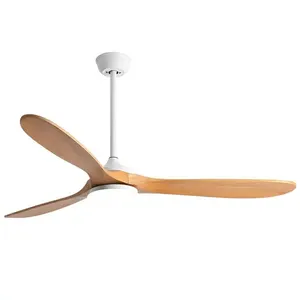 60 Inch DC Industrial Vintage Wooden LED Ceiling Fan Decorative Blower Wood Retro Ceiling Fans With LED Lights Remote Control