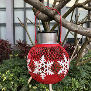 Solar Iron Lantern <b>Led</b> Snowflake Design Hanging Outdoor Garden <b>Light</b> - Product Image 4