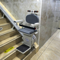 Monte-escalier moderne sans fil télécommandé pour villas, démarrage et arrêt sécurisé en un clic, conception pour escalier droit