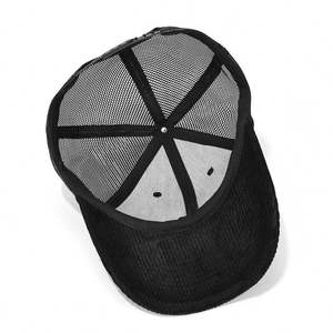 OEM Customizable 6-Panel Structured Trucker <b>Cap</b> Vintage Street Style 100% Polyester <b>Corduroy</b> Gorras Curved Brim - Product Image 4