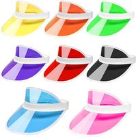 80s rétro unisexe pare-soleil en plastique clair casquette couleur bonbon transparent touristique visière casquette coloré Poker Golf chapeau