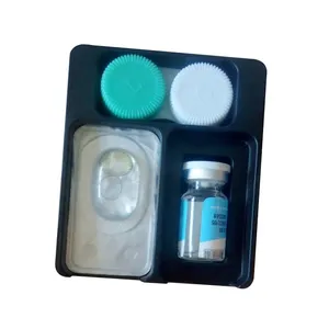 Embalagem de lentes de contato preto personalizado dobrável, caixa de papel bolhas caixa vazia