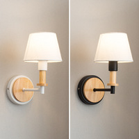 Lampe murale LED en tissu nordique, design minimaliste moderne, œuvre d'art personnalisée pour chambre à coucher, couloir, chambre d'enfant
