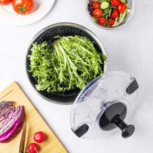 Rondella per verdure grande in acciaio inossidabile con filatore per <span class=keywords><strong>insalata</strong></span> con detergente e asciugatrice per lattuga a ciotola - Product Image 4