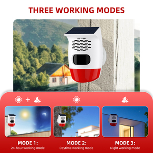 Angus không dây năng lượng mặt trời ánh sáng đèn flash PIR phát hiện chuyển động chống trộm an ninh chống trộm hệ thống báo động bằng giọng nói Cảm biến cửa còi báo động - Product Image 6