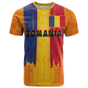 Maglietta personalizzata Romania Independence Day T-Shirt Golden Eagle con rose all'ingrosso Oversize personalizzato il <span class=keywords><strong>tuo</strong></span> <span class=keywords><strong>nome</strong></span> e Logo - Product Image 3