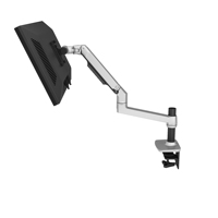 Support d'écran d'ordinateur noir à bras unique pour bureau, réglable en hauteur et en angle, en alliage d'aluminium