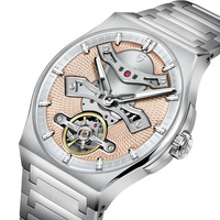 Pagani Design PD-YS028 Vollautomatisches Business-Armbanduhr aus Edelstahl mit Skelett-Zifferblatt, Chronograph, Wasserdicht, Sportlich, Hip-Hop-Stil