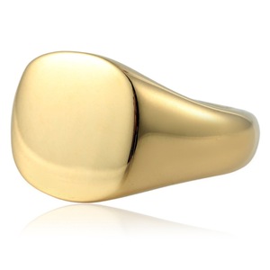 yunnique Minimalist <b>Titanium</b> Steel Polished Stamp <b>Ring</b> Gold Unisex Fashion Jewelry Gift - Product Image 4