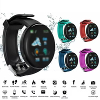 Reloj D18 Pulsera Inteligente Pantalla Redonda Correa de TPU Monitoreo del Sueño Podómetro Ip65 Deporte Montre Intelligente Smartwatch