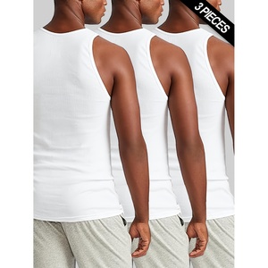 <b>Men's</b> <b>Sleeveless</b> Summer Casual Gym Tank Tops High Quality Breathable 100% Cotton Quick Dry Workout Shirts - Product Image 3