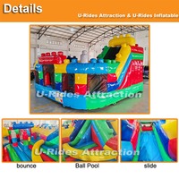Vente flash - Château gonflable personnalisé en PVC durable avec toboggan et trampoline pour parcs et événements, unisexe, pour enfants et familles