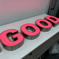Letras de Canal con Iluminación Frontal LED de Metal Acrílico 3D, Resistentes al Agua IP54, Opciones Multicolor, para Hogar, Oficina, Tiendas, Hoteles
