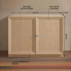 Consola de <span class=keywords><strong>TV</strong></span> Moderna y Compacta, Mueble para <span class=keywords><strong>TV</strong></span> de 2 Puertas <span class=keywords><strong>en</strong></span> Roble Natural Claro, Mueble de Almacenamiento Minimalista de Lujo para Apartamento - Product Image 6