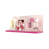 Rak Display Akrilik Kosmetik Apache Custom untuk Toko Ritel, Parfum, Bulu Mata, Lipstik, dan Makeup, Rak Display Lantai dari Karton