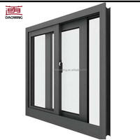 Ventanas Corredizas Dobles de Aleación de Aluminio Modernas, con Persianas, Calificadas por Energy Star, Aislamiento Térmico, Apertura Horizontal Abatible
